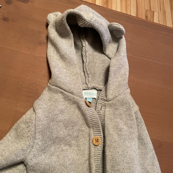 18 Months - 18M baby outfit with ears, light Grey sweather 100% cotton Pekkle - Picture 6 of 6